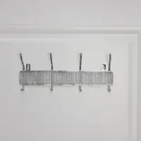 Вешалка настенная Доляна &laquo;Шах&raquo;, 4 двойных крючка, 32.5&times;13&times;6 см, хромированная
