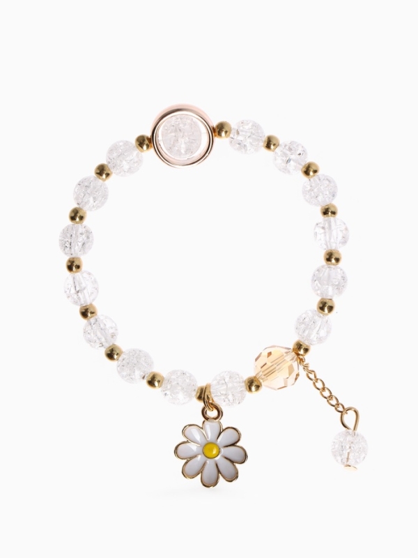 Браслет детский «Выбражулька» ромашка, цвет белый в золоте Браслет детский «Выбражулька» ромашка, цвет белый в золоте