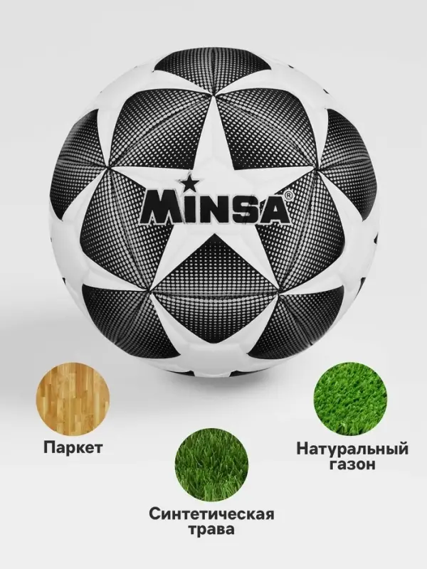 Футбольный мяч MINSA, машинная сшивка, 12 панелей, р. 4, TPE