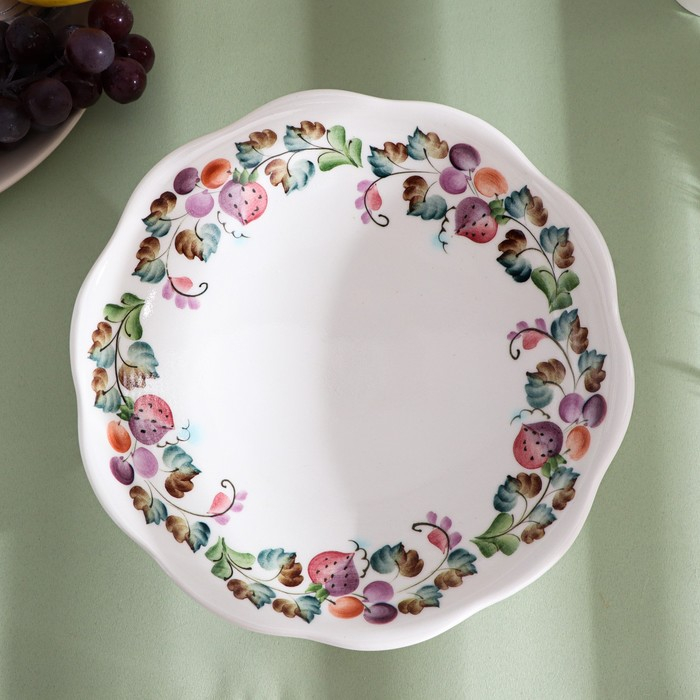 Вазочка десертная «Клубничка», 0,5 л, 19,5×19,5×10 см, 1 сорт, Рогочая Н.В.