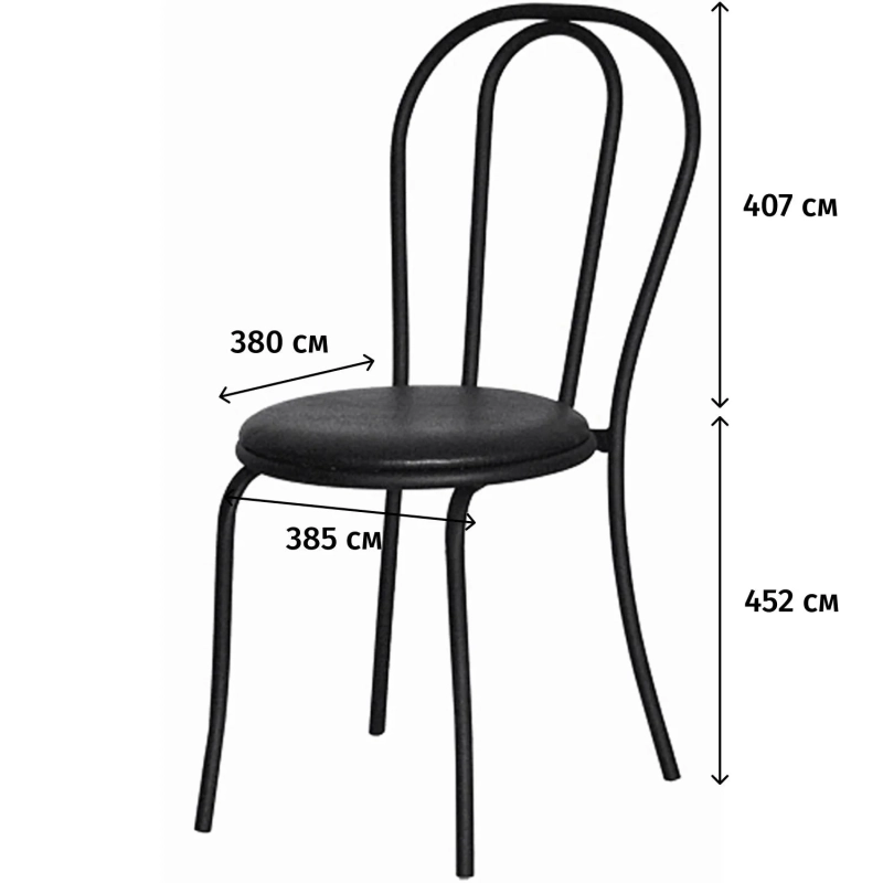 Стул для столовых UD_Венский СМ-7/6 каркас-черный к/з-черный К-01
