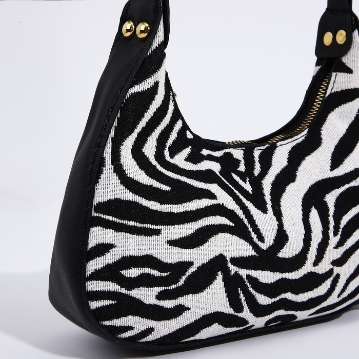 Сумка женская текстильная, 20х23х5.5 см, зебра Сумка женская текстильная, 20х23х5.5 см, зебра