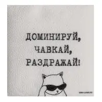 Салфетки бумажные однослойные &laquo;Доминируй, чавкай, раздражай&raquo;, 24&times;24 см, набор 100 шт.