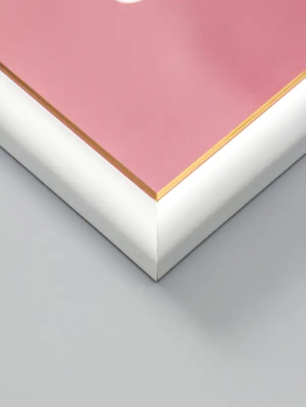 Фоторамка для фото 30х40 см "Oframe", пластик, белый с золотом, (пластиковый экран)