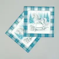 Салфетки бумажные трёхслойные «Скатерть с лошадью на зеленом», 33х33, 20 шт Салфетки бумажные трёхслойные «Скатерть с лошадью на зеленом», 33х33, 20 шт