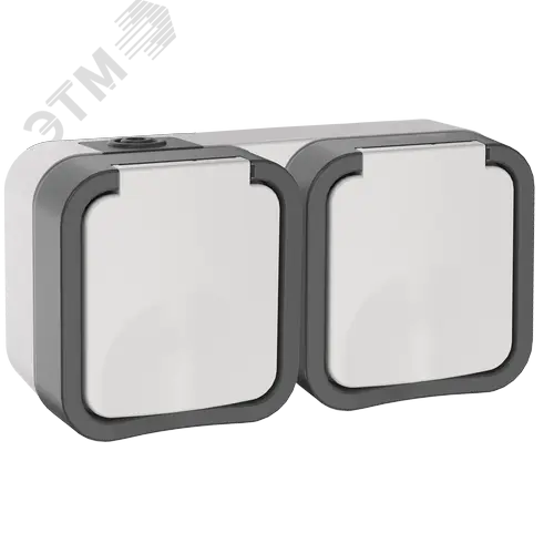 Розетка 2-местная горизонтальная TORS 16А IP55 белый