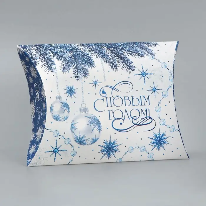 Коробка новогодняя складная фигурная «С Новым годом!», снежинки, 19 х 14 х 4 см Коробка новогодняя складная фигурная «С Новым годом!», снежинки, 19 х 14 х 4 см