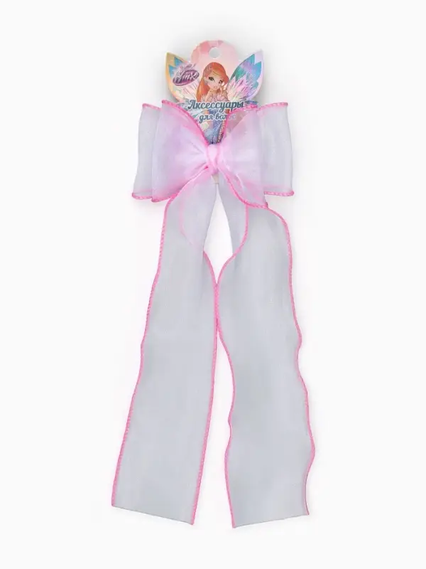 Бант для волос на заколке розовый, Винкс