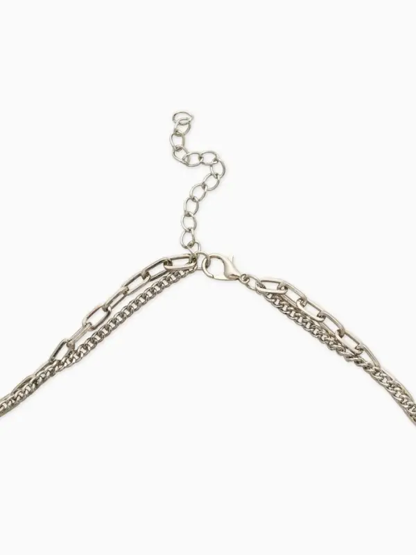 Колье цепочка &laquo;Жемчуг барокко&raquo;, удлиненное, 2 яруса, белое в серебре