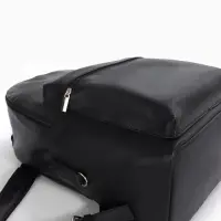 Рюкзак городской TEXTURA на молнии с карманом, размер 30&times;17&times;42 см, чёрный