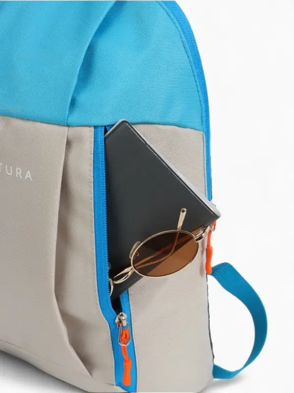 Рюкзак спортивный TEXTURA, на молнии, с карманом, размер 20&times;11&times;39 см, бежевый/голубой
