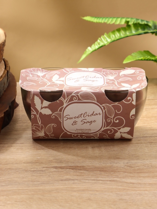 Набор свечей "SCENTED CANDLE" 100 гр, сидр+шалфей
