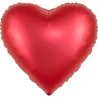 Воздушный шар фольгированный 30" &laquo;Красное сердце&raquo;, сатин