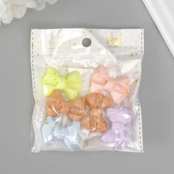 Бусина для творчества пластик  Бусина для творчества пластик "3D бант с гранями" пастель МИКС 2,5х3,4х1,4 см