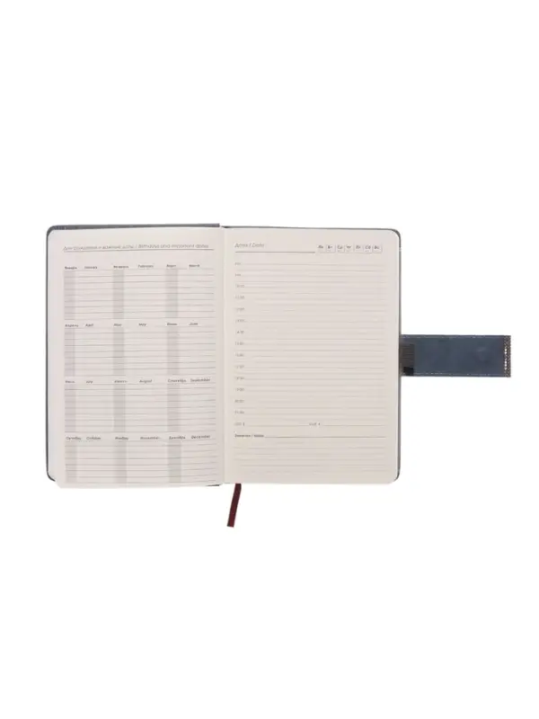 Ежедневник недатированный формат А5, с хлястиком, 112л, линия, пвх, Синий Ежедневник недатированный формат А5, с хлястиком, 112л, линия, пвх, Синий