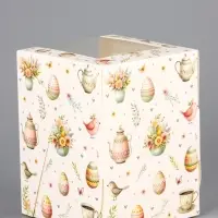 Коробка подарочная пасхальная с окном &laquo;Пасхальное чаепитие&raquo; 9.5&times;9.5&times;12.5 см