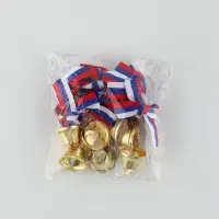 Колокольчик на булавке с бантом на выпускной, триколор, d = 2,6 см