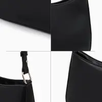 Сумка женская багет TEXTURA на молнии, 28&times;6&times;17 см, чёрная