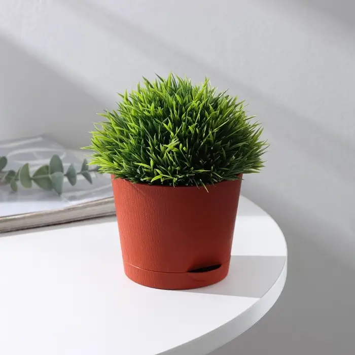 Горшок для цветов с прикорневым поливом «Альянс», 0.4 л, d=10 см, h=8.5 см, пластиковый, цвет терракот Горшок для цветов с прикорневым поливом «Альянс», 0.4 л, d=10 см, h=8.5 см, пластиковый, цвет терракот