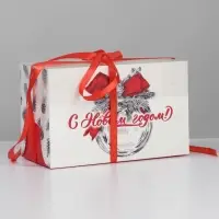 Коробка для капкейка «С новым годом», 16 х 8 х 10 см