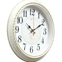 Часы настенные классические, бесшумные, плавный ход, d=28.5 см, белые, от батарейки 1&times;АА