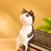 Сувенир «Кот сидячий», 5×6×14 см, дерево, коричневый