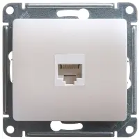 GLOSSA Розетка компьютерная RJ45 категория 5E перламутр в рамку