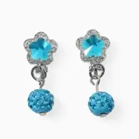 Серьги клипсы детские &laquo;Выбражулька. Шамбала и звездой кристалл&raquo;, голубые