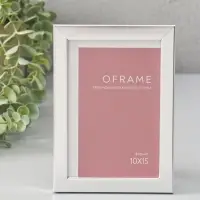 Фоторамка для фото 10х15 см "Oframe", пластик, серебро, (пластик экран)