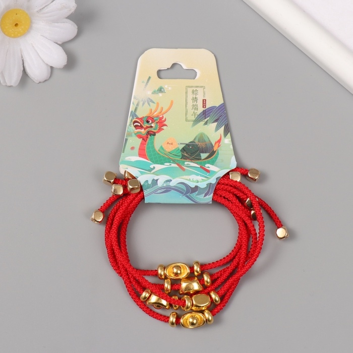 Браслет фен-шуй Браслет фен-шуй "Золотой слиток Ямб" регулируемая длина набор 5 шт