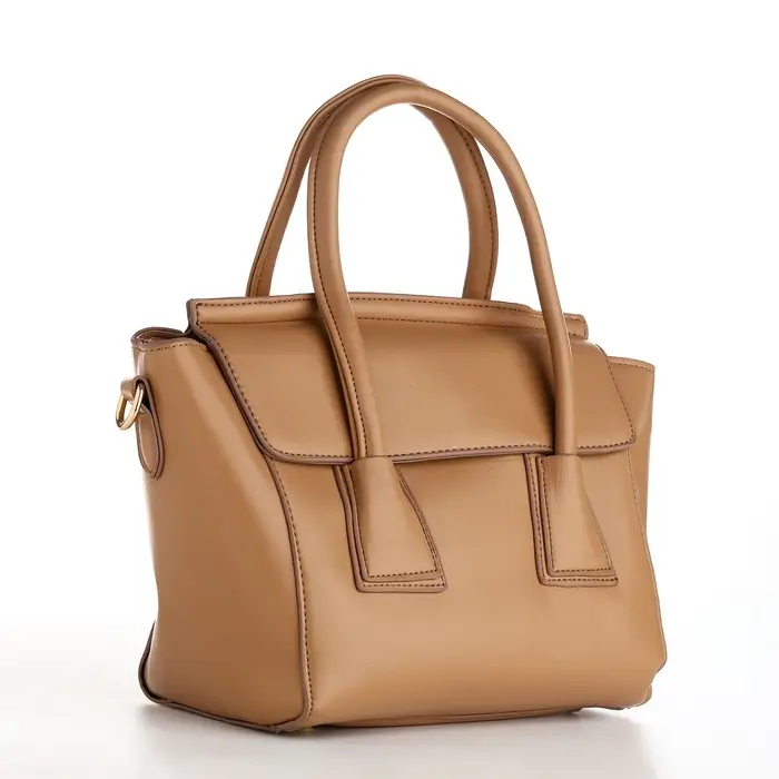 Сумка женская мессенджер на магните, 35&times;15&times;23 см, бежевая