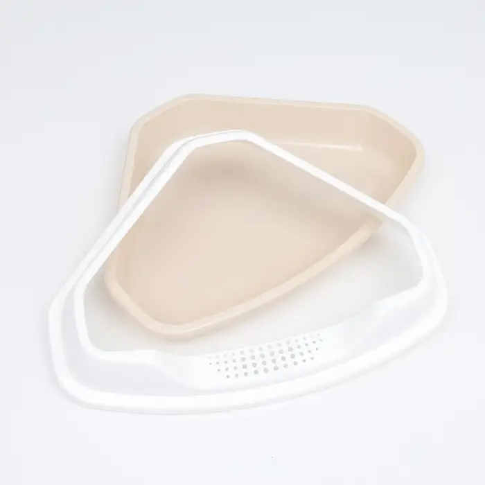 Туалет угловой с рамкой, 55.5&times;41.5&times;15 см, пластик, бежевый