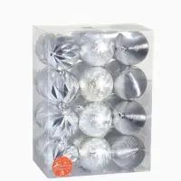 Ёлочные игрушки &laquo;Зимний шик&raquo;, шары новогодние, d=8 см, набор 24 шт., серебро
