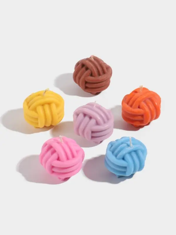 Свеча &laquo;Клубок&raquo;, 6&times;5&times;6 см, соевый воск, МИКС