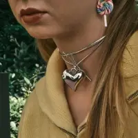 Кулон на шнурке «Сердце» с бантиком, цвет серебро