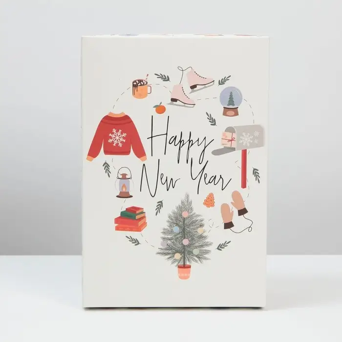 Коробка подарочная новогодняя складная «Хюгге», 30 х 20 х 9 см, Новый год Коробка подарочная новогодняя складная «Хюгге», 30 х 20 х 9 см, Новый год