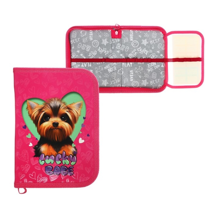 Пенал 1 секция 130 х 190 х 30 мм, с откидной планкой, ПКК 07-19, Lucky dog, ламинированный картон, с эффектом 3D Пенал 1 секция 130 х 190 х 30 мм, с откидной планкой, ПКК 07-19, Lucky dog, ламинированный картон, с эффектом 3D