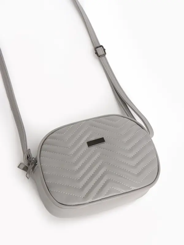 Сумка женская кросс-боди на молнии, 19&times;7&times;15 см, серая