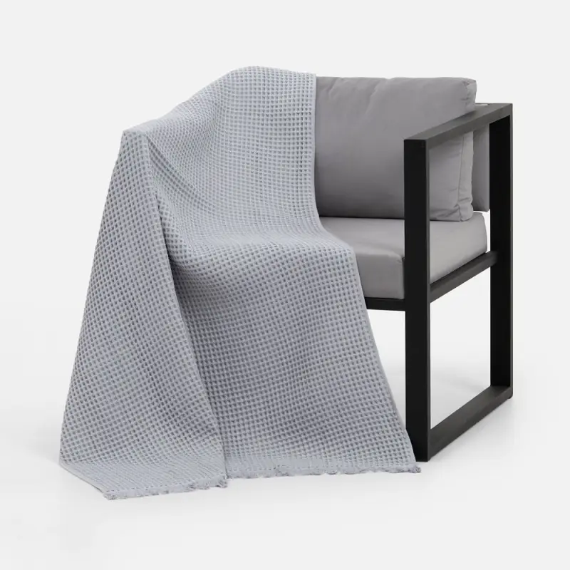 Плед вафельный Elenglect, светло-серый