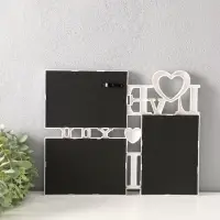 Фоторамка пластик на 3 фото 10х15 см "Я люблю тебя" белая 31,5х25,5 см