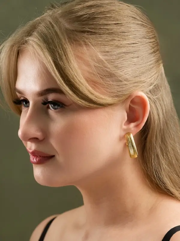 Серьги кольца &laquo;Пружина&raquo;, d=3 см, цвет золото