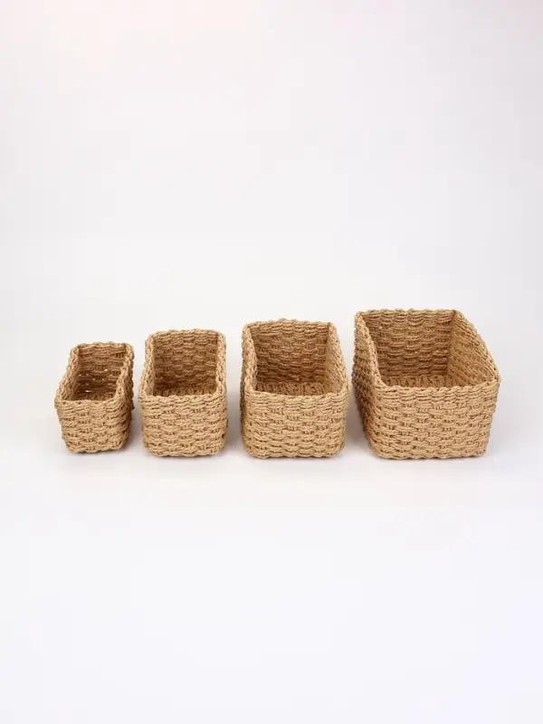 Набор корзин Village 4 шт.: 17&times;10&times;7, 21&times;12&times;9, 22&times;16&times;11, 26&times;18&times;12 см, бумага, бежевые