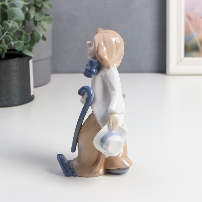 Сувенир керамика  Сувенир керамика "Клоун с тросточкой" кобальт 17х8х8,5 см