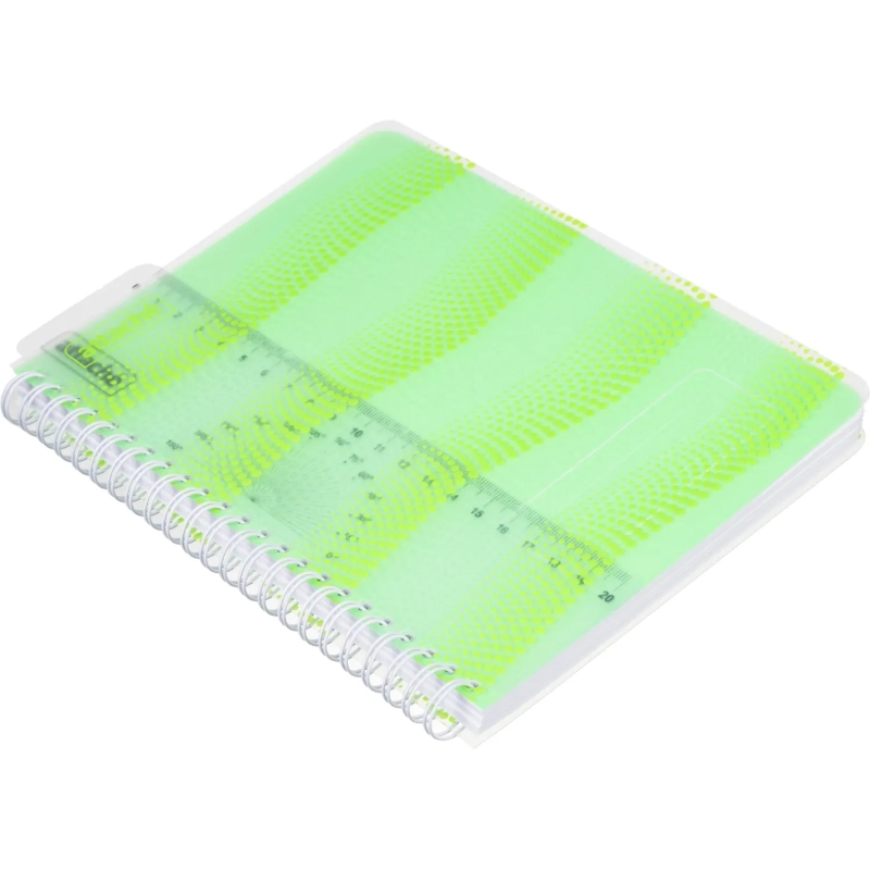 Бизнес-тетрадь WAVES А5 100л. ATTACHE клет,спир,пласт,заклад,цв.зеленый