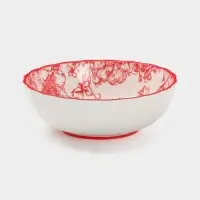 Салатник Botanica, 15×5.5 см, фарфор, белый, красный Салатник Botanica, 15×5.5 см, фарфор, белый, красный