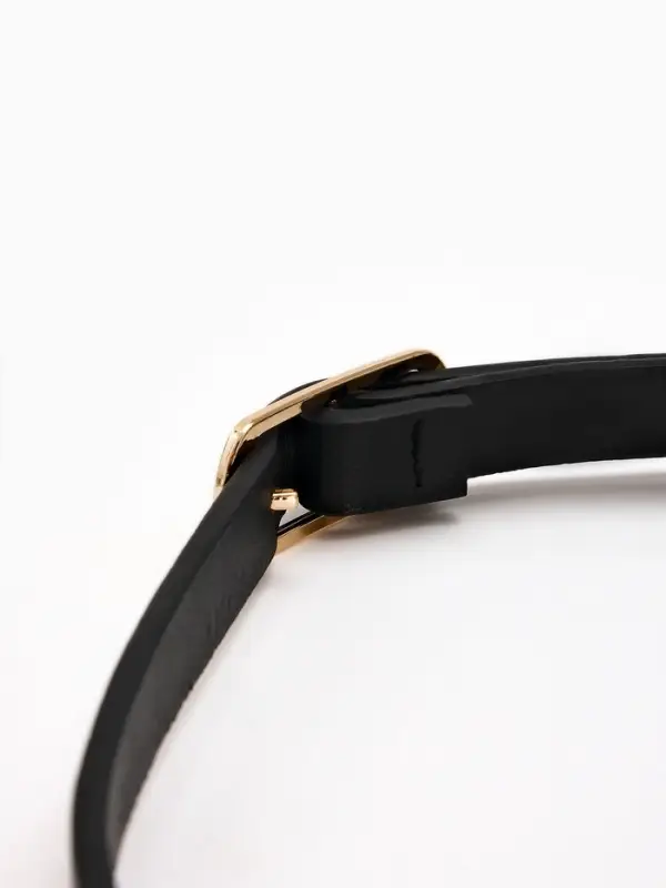 Ремень женский тонкий, 110&times;1.5 см, золотистая пряжка металл, чёрный