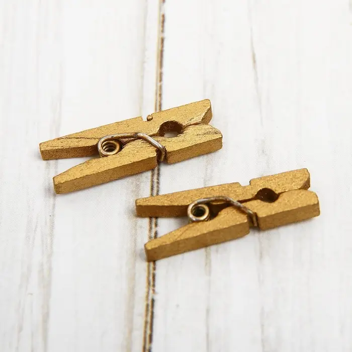 Прищепки декоративные в тёмном золоте, 50 шт.