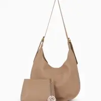 Сумка - мешок женская TEXTURA, на магните, с косметичкой, 34&times;12&times;27 см, бежевая