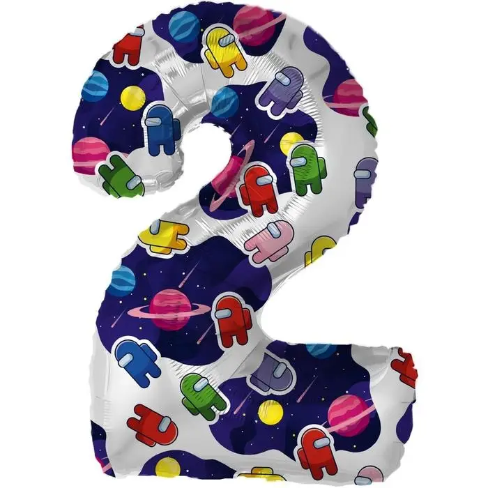 Воздушный шар фольгированный 32 Воздушный шар фольгированный 32" «Космонавтики», цифра 2
