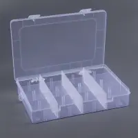 Органайзер для хранения мелочей, передвижные перегородки, 12 секций, 19.5&times;13&times;3.6 см, прозрачный
